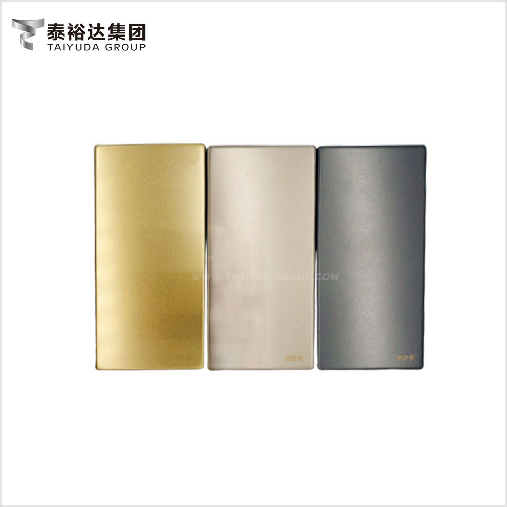 Champagne Color PVD Coating bead blast SS304 Stainless Stainless Steel Sheet for Wall Facade
