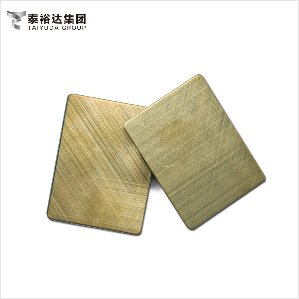 Antique Brass Vibration Hairline Inox Steel Sheet for Decoration