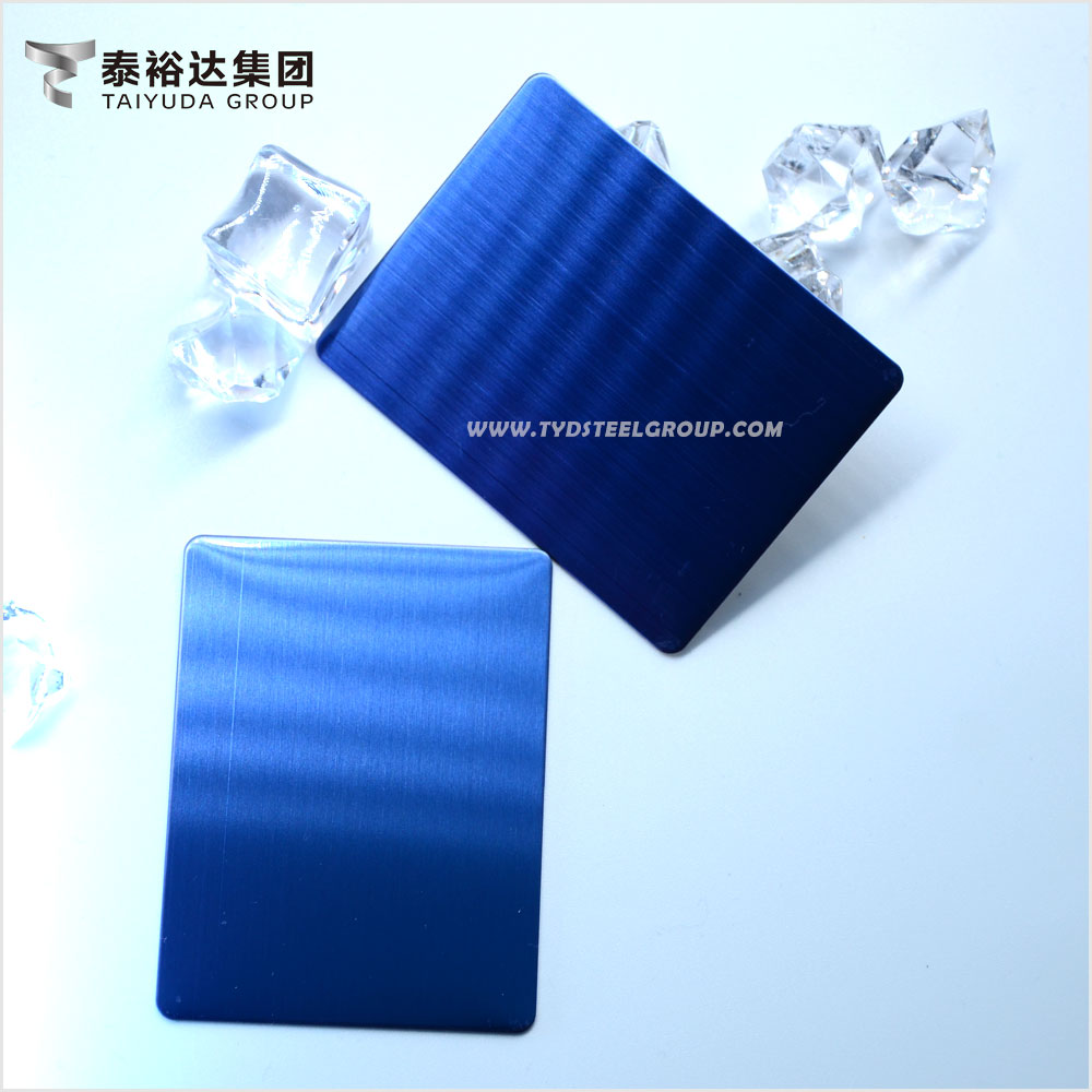 Anti Fingerprint Blue Ti-coated 304 316 Stainless Steel Sheet for Hotel Decoration