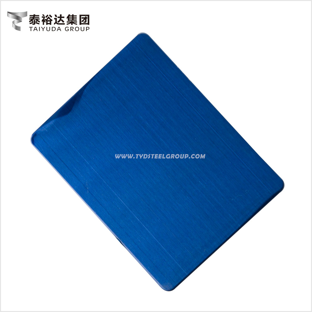 Anti Fingerprint Blue Ti-coated 304 316 Stainless Steel Sheet for Hotel Decoration