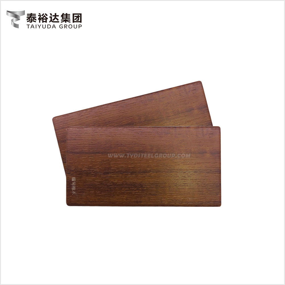 Burma Teak Wood Effect Decorative Anti Corrosion Inox Stainless Steel Panel for Hotel Decoration